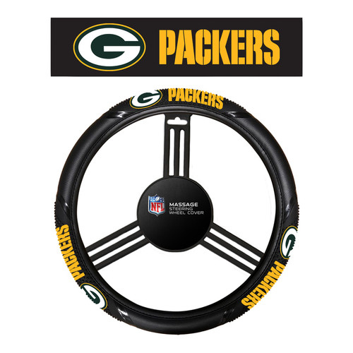 Green Bay Packers Steering Wheel Cover Massage Grip Style