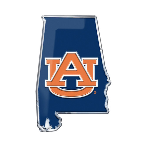 Auburn Tigers Embossed State Emblem "AU" Logo / Shape of Alabama