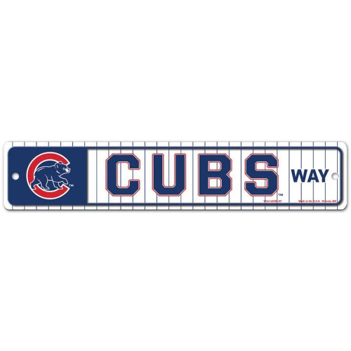 Chicago Cubs Street / Zone Sign 3.75" X 19"