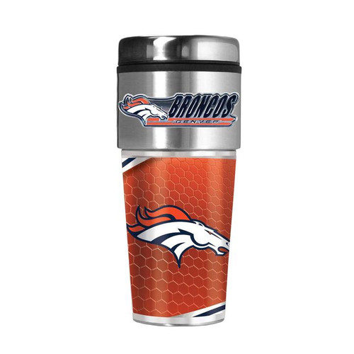 Denver Broncos 16 oz. Travel Tumbler with Metallic Graphics