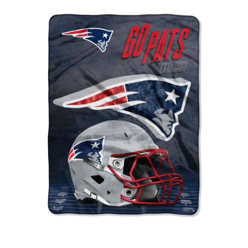 New England Patriots Blanket 60x80 Raschel Slant Design
