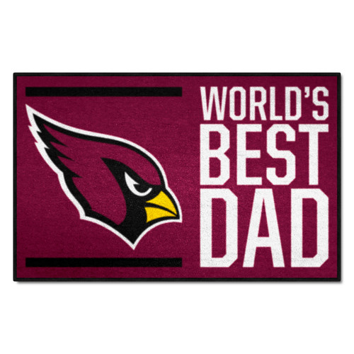 Arizona Cardinals Starter Mat - World's Best Dad Cardinals Primary Logo Red