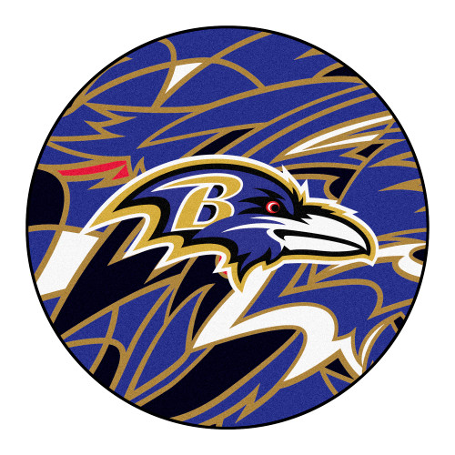Baltimore Ravens NFL x FIT Roundel Mat NFL x FIT Pattern & Team Primary Logo Pattern