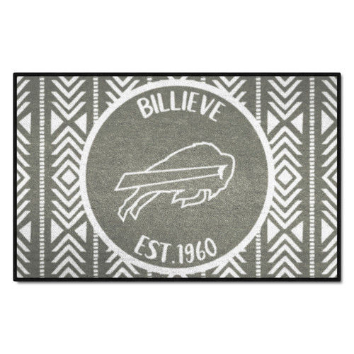 Buffalo Bills Southern Style Starter Mat Buffalo Primary Logo Gray