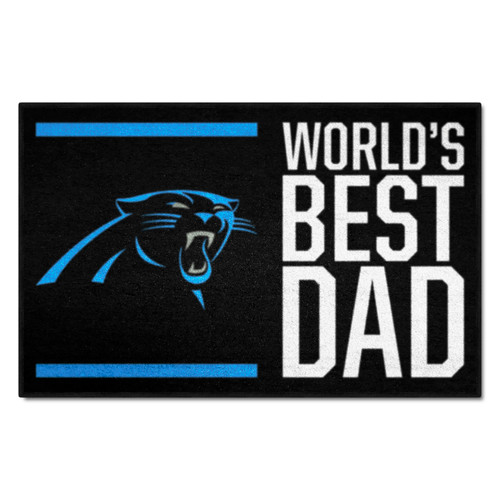 Carolina Panthers Starter Mat - World's Best Dad Panthers Primary Logo Black