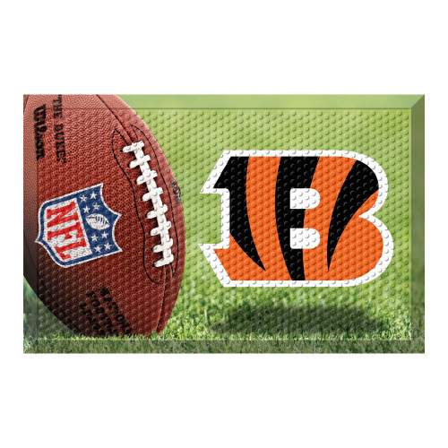 Cincinnati Bengals Scraper Mat Striped B Priamry Logo Photo