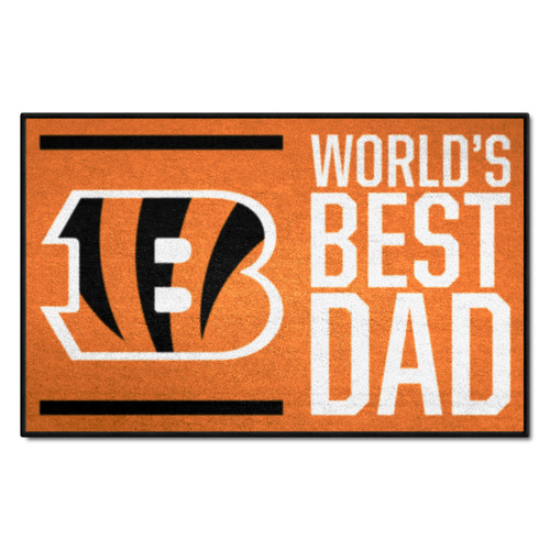 Cincinnati Bengals Starter Mat - World's Best Dad  Orange