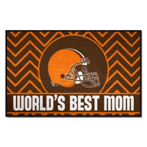 Cleveland Browns Starter Mat - World's Best Mom Browns Primary Logo Brown