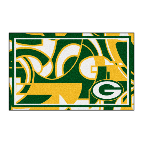 Green Bay Packers NFL x FIT 4x6 Rug NFL x FIT Pattern & Team Primary Logo Pattern