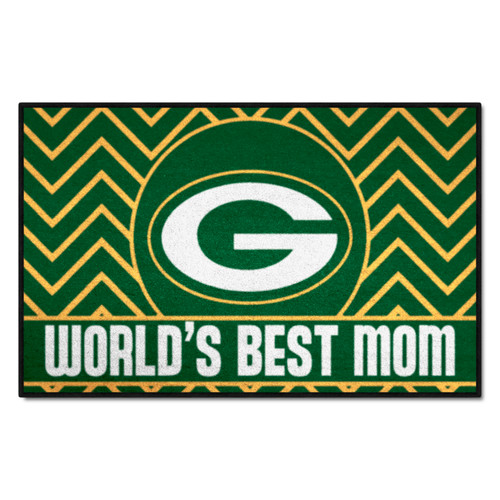 Green Bay Packers Starter Mat - World's Best Mom Packers Primary Logo Green