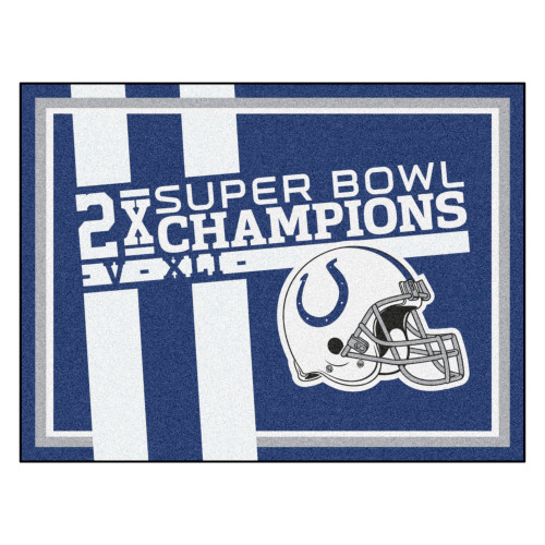 Indianapolis Colts Dynasty 8x10 Rug Colts Helmet Logo 2x Blue