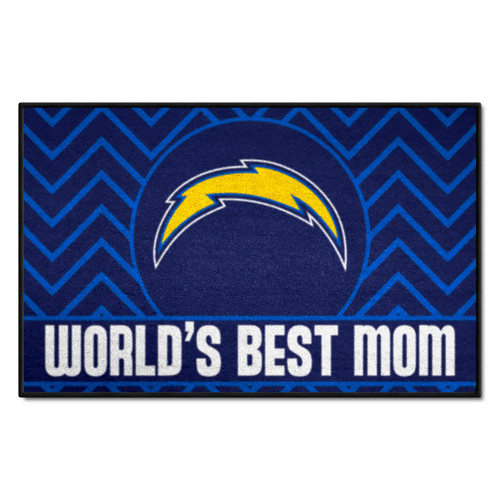 Los Angeles Chargers Starter Mat - World's Best Mom Chargers Primary Logo Navy