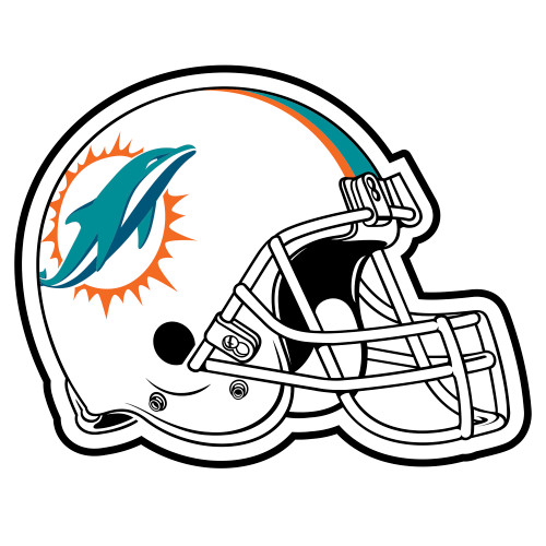 Miami Dolphins Mascot Mat - Helmet Dolphin Primary Logo Aqua