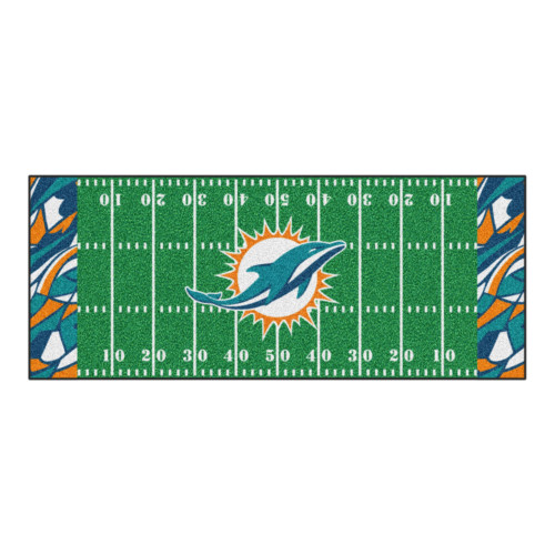 Miami Dolphins NFL x FIT Football Field Runner NFL x FIT Pattern & Team Primary Logo Pattern