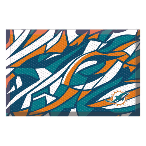 Miami Dolphins NFL x FIT Scraper Mat NFL x FIT Pattern & Team Primary Logo Pattern