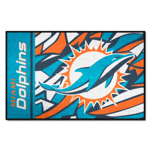 Miami Dolphins NFL x FIT Starter Mat NFL x FIT Pattern & Team Primary Logo Pattern