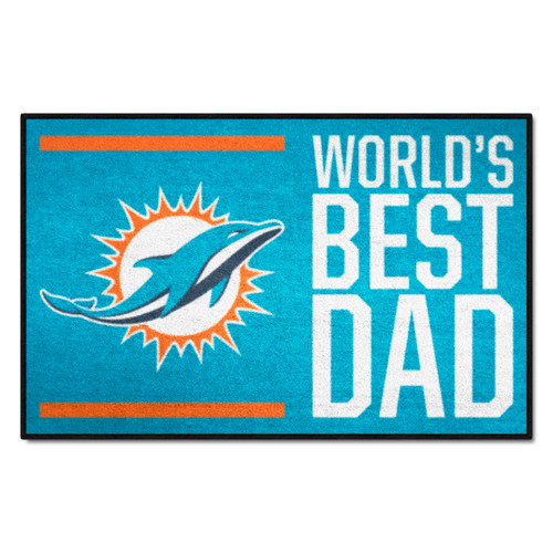 Miami Dolphins Starter Mat - World's Best Dad Raiders Primary Logo Aqua