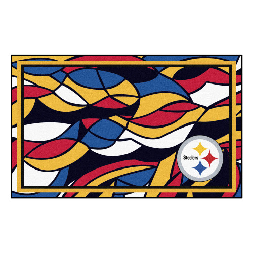 Pittsburgh Steelers NFL x FIT 4x6 Rug NFL x FIT Pattern & Team Primary Logo Pattern