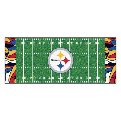 Pittsburgh Steelers NFL x FIT Football Field Runner NFL x FIT Pattern & Team Primary Logo Pattern