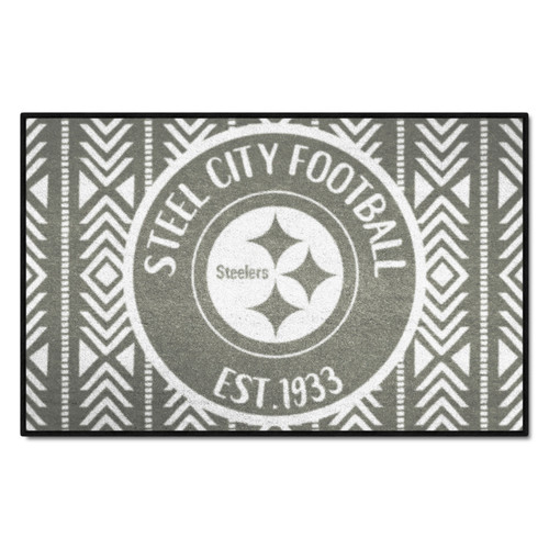 Pittsburgh Steelers Southern Style Starter Mat Steeler Primary Logo Gray