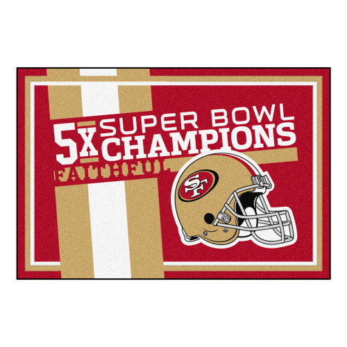 San Francisco 49ers Dynasty 5x8 Rug 49ers Helmet Logo 5x Red