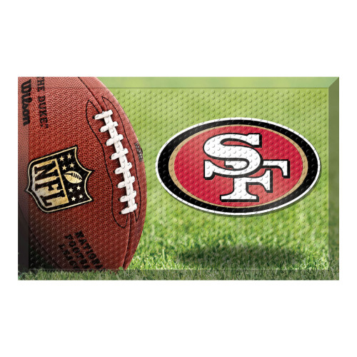 San Francisco 49ers Scraper Mat Oval SF Primary Logo Camo