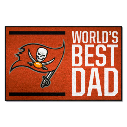 Tampa Bay Buccaneers Starter Mat - World's Best Dad Buccaneers Primary Logo Red