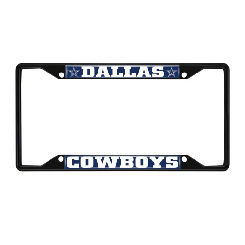 Dallas Cowboys License Plate Frame - Black Star Primary Logo and Wordmark Navy