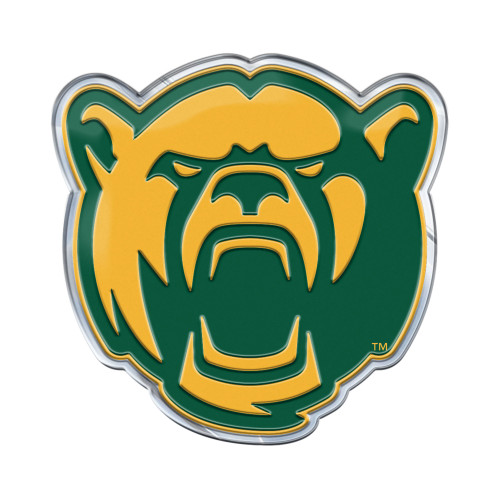 Baylor University - Baylor Bears Embossed Color Emblem 2 "Bear Head" Mascot Logo Green & Yellow