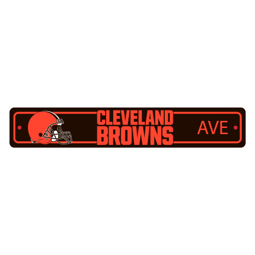 Cleveland Browns Street Sign Helmet Primary Logo Brown