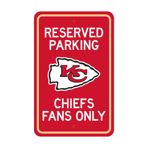 Kansas City Chiefs Parking Sign KC Arrow Primary Logo Red