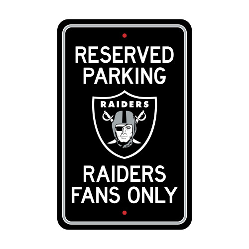 Las Vegas Raiders Parking Sign Raider Shield and Wordmark Black