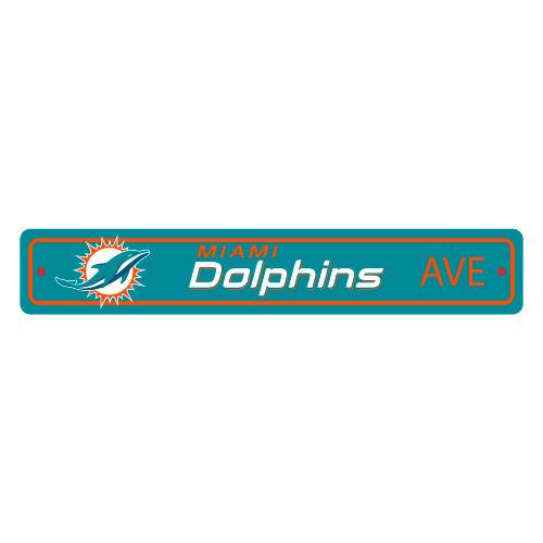 Miami Dolphins Street Sign Dolphin Primary Logo Aqua