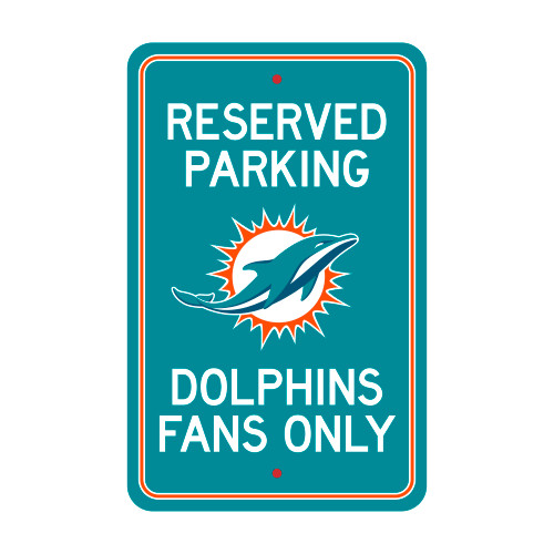 Miami Dolphins Parking Sign Dolphin Primary Logo Aqua