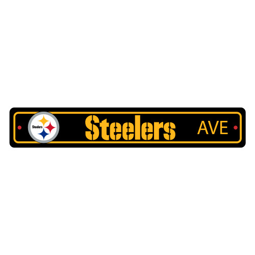 Pittsburgh Steelers Street Sign Steeler Primary Logo Black