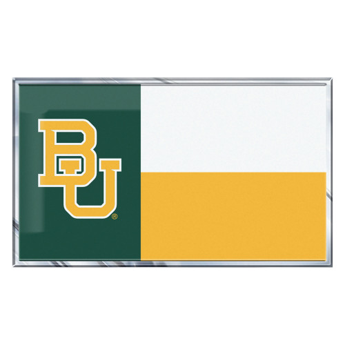 Baylor University - Baylor Bears Embossed State Flag Emblem Primary Team Logo on State Flag Design Green, Yellow