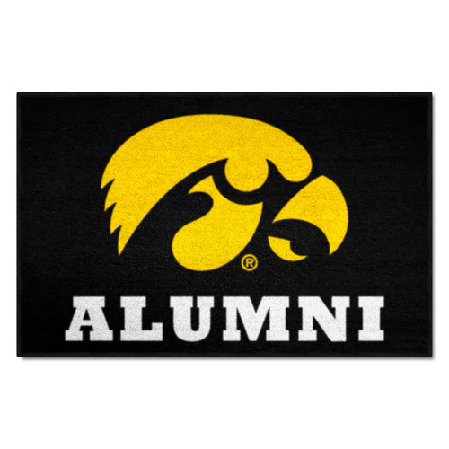 University of Iowa - Iowa Hawkeyes Starter Mat - Alumni Tigerhawk Primary Logo Black