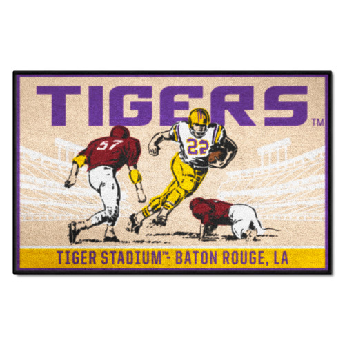 Louisiana State University - LSU Tigers Starter Mat - Ticket Tigers Wordmark Tan