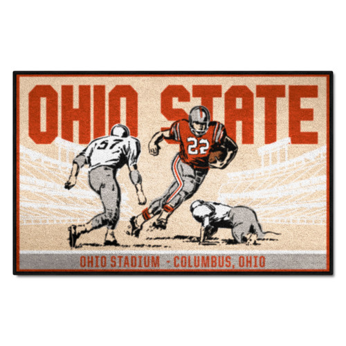 Ohio State University - Ohio State Buckeyes Starter Mat - Ticket Ohio State Wordmark Tan
