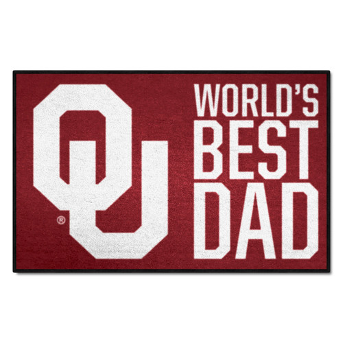 University of Oklahoma - Oklahoma Sooners Starter Mat - World's Best Dad OU Primary Logo Crimson