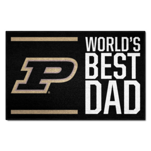 Purdue University - Purdue Boilermakers Starter Mat - World's Best Dad P Primary Logo Black