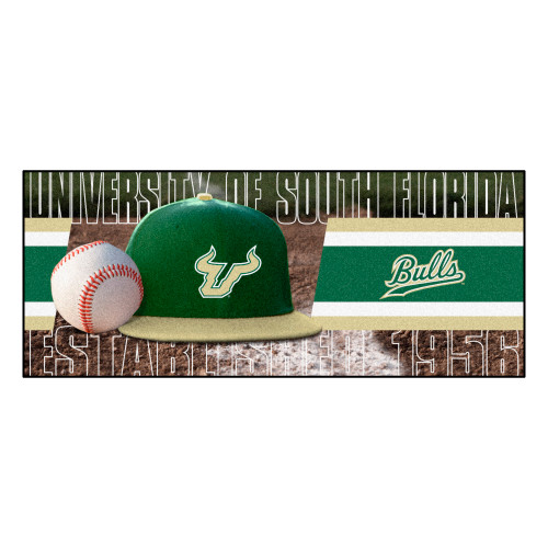University of South Florida - South Florida Bulls Baseball Runner Bull Primary Logo Green