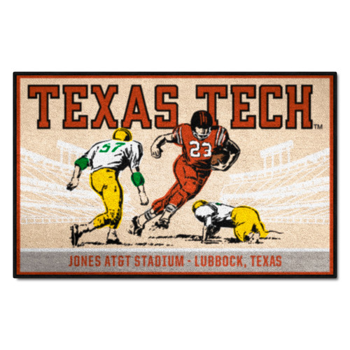 Texas Tech University - Texas Tech Red Raiders Starter Mat - Ticket Texas Tech Wordmark Tan