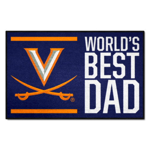 University of Virginia - Virginia Cavaliers Starter Mat - World's Best Dad V-Sabre Primary Logo Navy