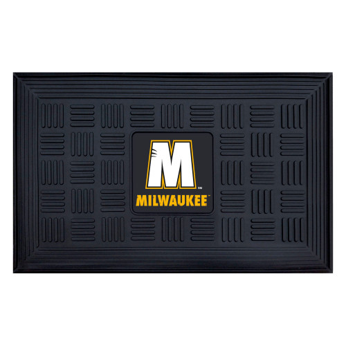 University of Wisconsin-Milwaukee - Wisconsin-Milwaukee Panthers Medallion Door Mat "M" Logo and Milwaukee wordmark Black
