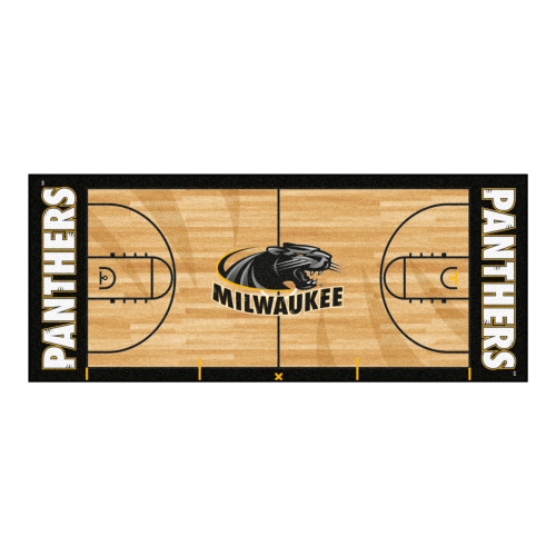 University of Wisconsin-Milwaukee - Wisconsin-Milwaukee Panthers NCAA Basketball Runner "Panther & Milwaukee" Logo Black