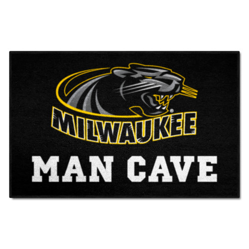 University of Wisconsin-Milwaukee - Wisconsin-Milwaukee Panthers Man Cave All-Star "Panther & Milwaukee" Logo Black