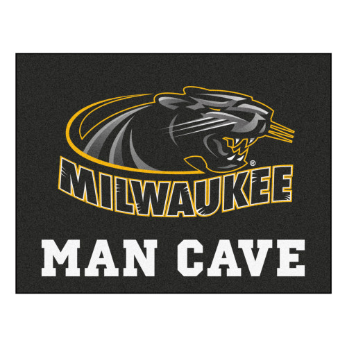 University of Wisconsin-Milwaukee - Wisconsin-Milwaukee Panthers Man Cave Starter "Panther & Milwaukee" Logo Black