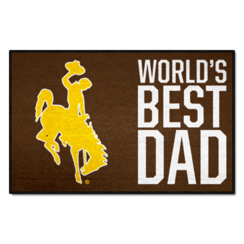 University of Wyoming - Wyoming Cowboys Starter Mat - World's Best Dad Bucking Horse Primary Logo Brown