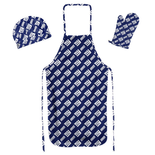 New York Giants Apron, Oven Mitt, And Chef Hat